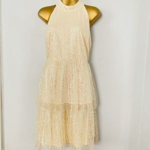 New Laundry Shelli Segal sequin high neck formal dress size  6